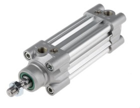 Siłownik profilowy, dwustronnego działania, CDEM Ø 40mm, skok 50mm, z amortyzacją elastyczną, RS PRO
