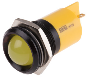 Lampka kontrolna do montażu panelowego 230V ac, Żółta 22mm LED RS PRO