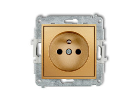 MINI Gniazdo pojedyncze z uziemieniem (przesłony torów prądowych) złoty 29MGP-1zp KARLIK