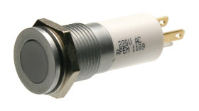 Lampka kontrolna do montażu panelowego 220V ac Zielony, Czerwony, Żółty 14mm LED Faston, oczko lutownicze APEM