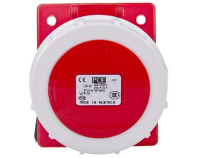 Gniazdo tablicowe skośne 16A 5P 400V /80x97/ czerwone IP67 4152-6F78