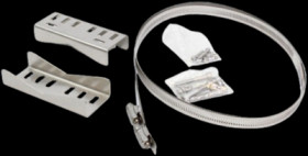 Mast mounting kit, stainless steel, (L x W x H) 279 x 140 x 25 mm, silver, PMB6687KIT2