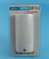 LAMPKA NOCNA LED WHITE 1,0W 230V+CZUJNIK