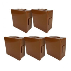 Puszka hermetyczna natynkowa 86x86x40mm 4-wlotowa, z dławikami gumowymi, IP55 zamknięcie na klik, brązowa EDO 5 szt.