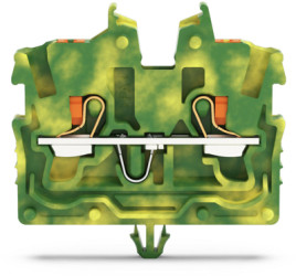 2 wire mini through terminal, push-in connection, 0.14-1.5 mm², 2 pole, 13.5 A, 6 kV, yellow/green, 2250-317