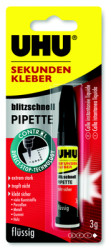 Super glue 3 g syringe, UHU BLITZSCHNELL PIPETTE 3G
