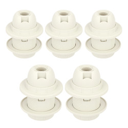 Oprawka E14 z regulowanym kołnierzem - biała - Gniazdo plastikowe 5szt