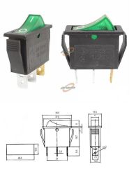 PRZEŁĄCZNIK MK111 PODŚWIETLANY ZIELONY 12V MK111