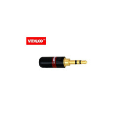 Wtyk JACK 3,5mm stereo złoty czarny JW484 Vitalco