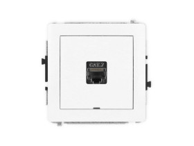 DECO Gniazdo komputerowe RJ45 kat.7 ekranowane 8-stykowy bez p.opis. biały DGKBO-9 KARLIK