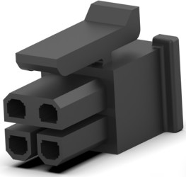 Socket housing, 4 pole, pitch 3 mm, straight, black, 2204748-2