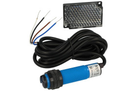 Czujnik; fotoelektryczny; G18-3B2PC; PNP; NO/NC; refleksyjny (z lustrem); 2m; 10÷30V; DC; 200mA; cylindryczny plastikowy; fi 18m