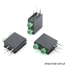 553-0122F Dual LED 3mm Green in Case THT DIALIGHT