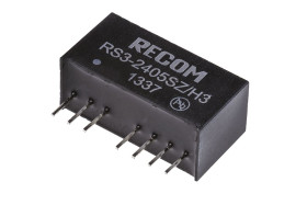 Konwerter DC/DC RS3, Uwe 27V dc, Uwe 9V, Uwy 5V dc, Recom 600 mA 3 W -40 °C 71 °C Otwór przelotowy