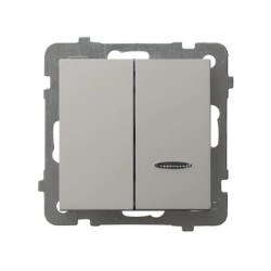 AS Łącznik dwugrupowy świecznikowy z podświetleniem niebieskim kaszmir ŁP-2GS/m/82