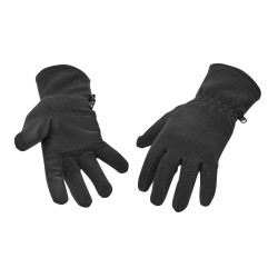 Gloves Fleece Polyester Black Pair - One