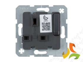 B.Kwadrat/Q.x BERKER B.Kwadrat/Q.x Gniazdo z uziemieniem STANDARD BRYTYJSKI z wyłącznikiem i przesłonami antracyt mat 53420216 H