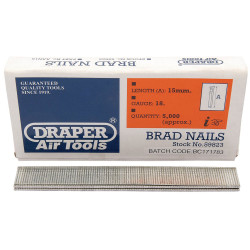 Draper 59823 Brad Nails 15mm (Pack of 5000)