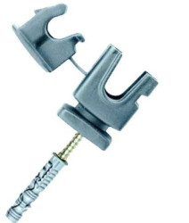 Uchwyt plastikowy do drutu fi 8 z kołkiem rozporowym KM64.10