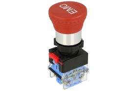 Przełącznik; bezpieczeństwa; przyciskowy; LAS0-K-11TSB/R; ON-OFF+OFF-ON; grzybkowy; 2 tory; czerwony; bez podświetlenia; bistabi