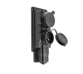 Listwa /rozgałęźnik/ do przedłużacza 2-gniazda z/u gumowe czarne IP44 D.3159/2