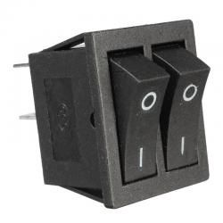 Przełącznik kołyskowy podwójny czarny