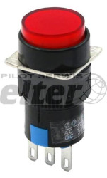 Przeł. przycisk. okrągły (ON)-(ON) 16mm czerwony