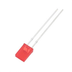 Dioda LED prostokątna 2 × 5 mm czerwona 630 nm, 10 mcd, kąt 120°