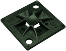 Mounting base, PA, black, (L x W x H) 20 x 20 x 3.7 mm, 151-10911