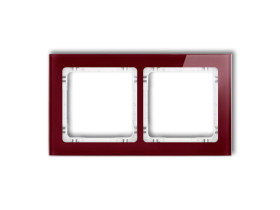 DECO Ramka 2 podwójna uniwersalna - efekt szkła (ramka: bordowa: spód: biały) bordowy 14-0-DRS-2 KARLIK