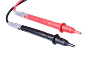 Kable przewody pomiarowe do miernika (wtyk kątowy typu BANAN) 2x 1m czarny + czerwony Mastech T-3030
