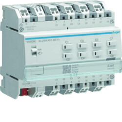 KNX e/s Sterownik załączający / żaluzjowy 16 A, 8-/4-kr, KNX secure TYAS608D