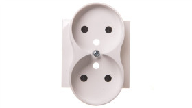 Simon 54 Pokrywa Gniazda Podwójnego Z Przesłonami Biała Z/U Do Ramek Premium...