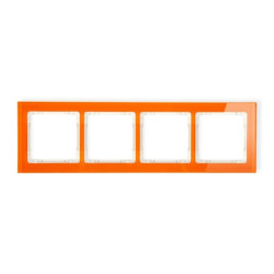 DECO Ramka poczwórna - efekt szkła (ramka: pomarańczowa spód: beżowy) pomarańczowy 13-1-DRS-4