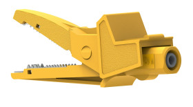 Zacisk krokodylkowy 20A izolowany 22mm Żółty Electro PJP