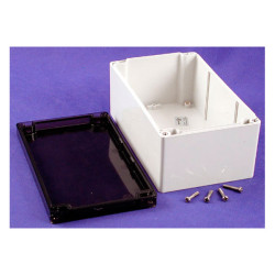 Hammond 1554U2GYSL Watertight PC Enclosure Smoked Lid 200 x 120 x 90 Grey