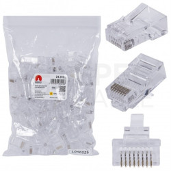 Wtyk modularny RJ45 8P8C kat.5e nieekranowany UTP uniwersalny drut linka NEKU opakowanie WORECZEK 100szt.