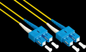 LW-9005SC Optical Fiber Cable Duplex OS2 9/125µ SC/SC, 0,5m, yellow
