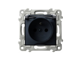 SZAFIR Gniazdo bryzgoszczelne z uziemieniem IP-44 wieczko przezroczyste szary mat GPH-1ZZ/m/70/d OSPEL