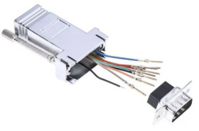 Adapter do złączy RJ, Ekranowane, 9-stykowa wtyczka D-sub/gniazdo RJ45