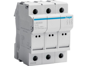 Podstawa bezpiecznikowa 3P 32A L38 10x38mm LSN503 HAGER