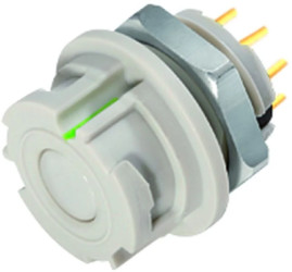 Panel socket, 8 pole, THT, bayonet locking, straight, 09 0774 490 08