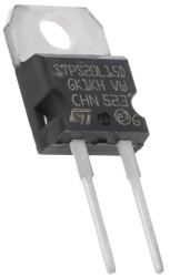 Dioda TO-220AC 20A Otwór przezierny 15V Schottky'ego Pojedyncza Prostownik Schottky'ego STPS20L15D