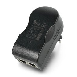 Adapter dogniazdkowy IPS PoE - RJ45 - 48V / 0,5A / 24W - czarny