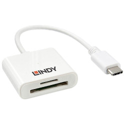 LINDY 43185 External memory card reader White USB 3.2 1st gen microSD SD