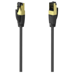 Hama 00200691 Network cable CAT 8 S/FTP Black gold plated 0.5 m