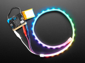 Adafruit NeoPixel LED Strip w/ Alligator Clips - 60 LED/m (0.5 Meter Long - Black Flex)