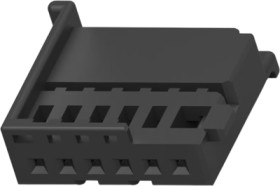 Socket, unequipped, 6 pole, straight, 1 row, black, 1-969489-1