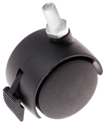 Koło samonastawne średnica kabla 40mm Trzpień gwintowany RS PRO 40kg wysokość całkowita 46mm