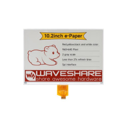 Wyświetlacz e‑Paper 10.2&quot; (G) 960×640, czerwony/żółty/czarny/biały, SPI, E‑Ink - Waveshare 30914